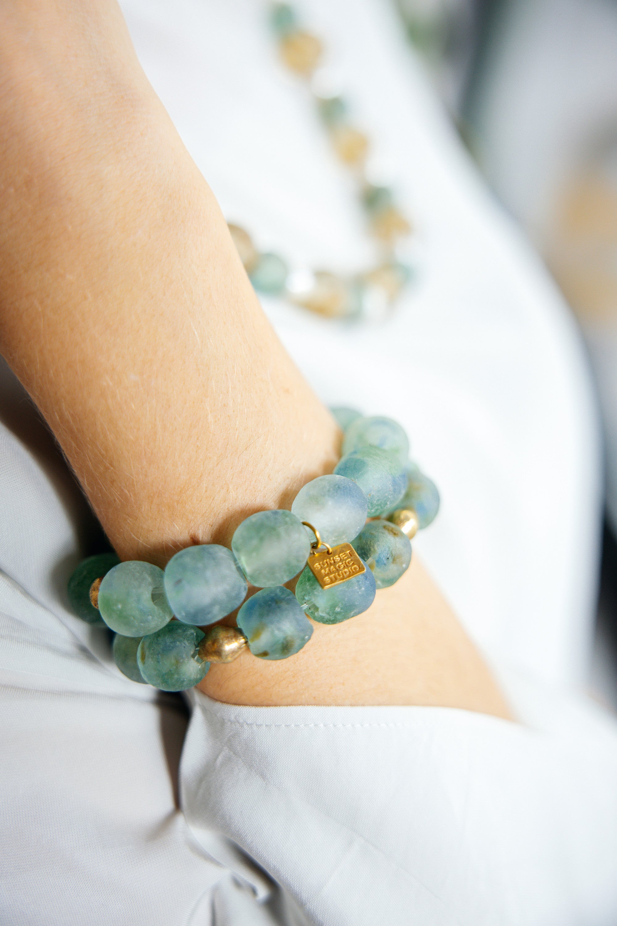 No.10 - African Beaded Bracelet with Brass - A/W 25-26 Silent Reverie