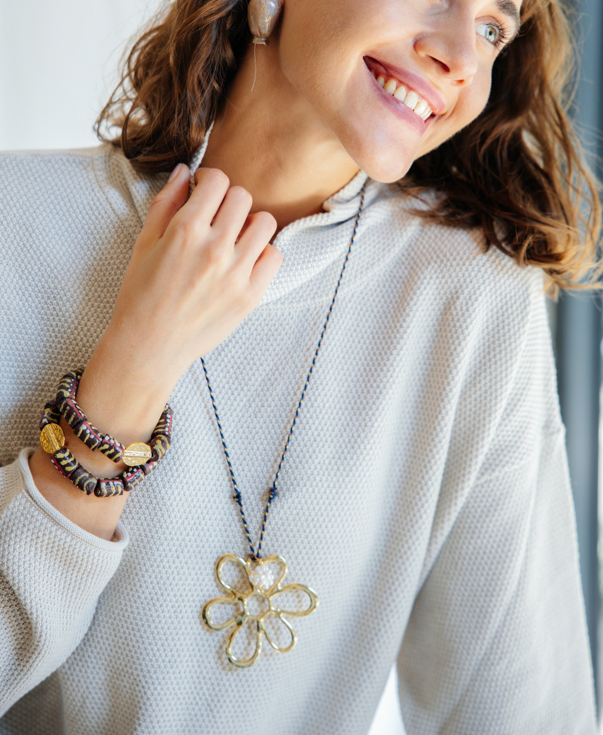 No.2 - Bohemian Floral Pendant Necklace - A/W 25-26 Silent Reverie