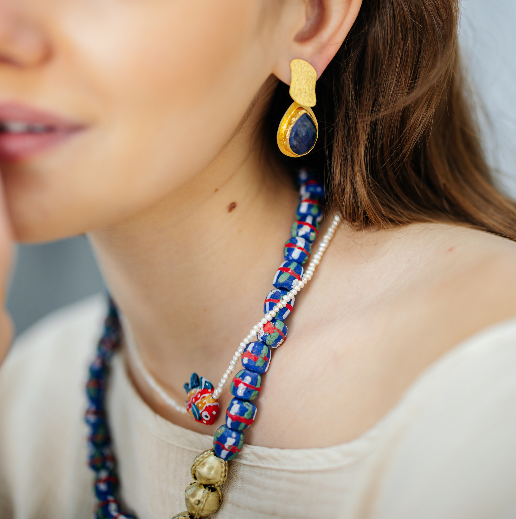 No.35 - Ceramic Fish Detailed Pearl Necklace  - S/S '26