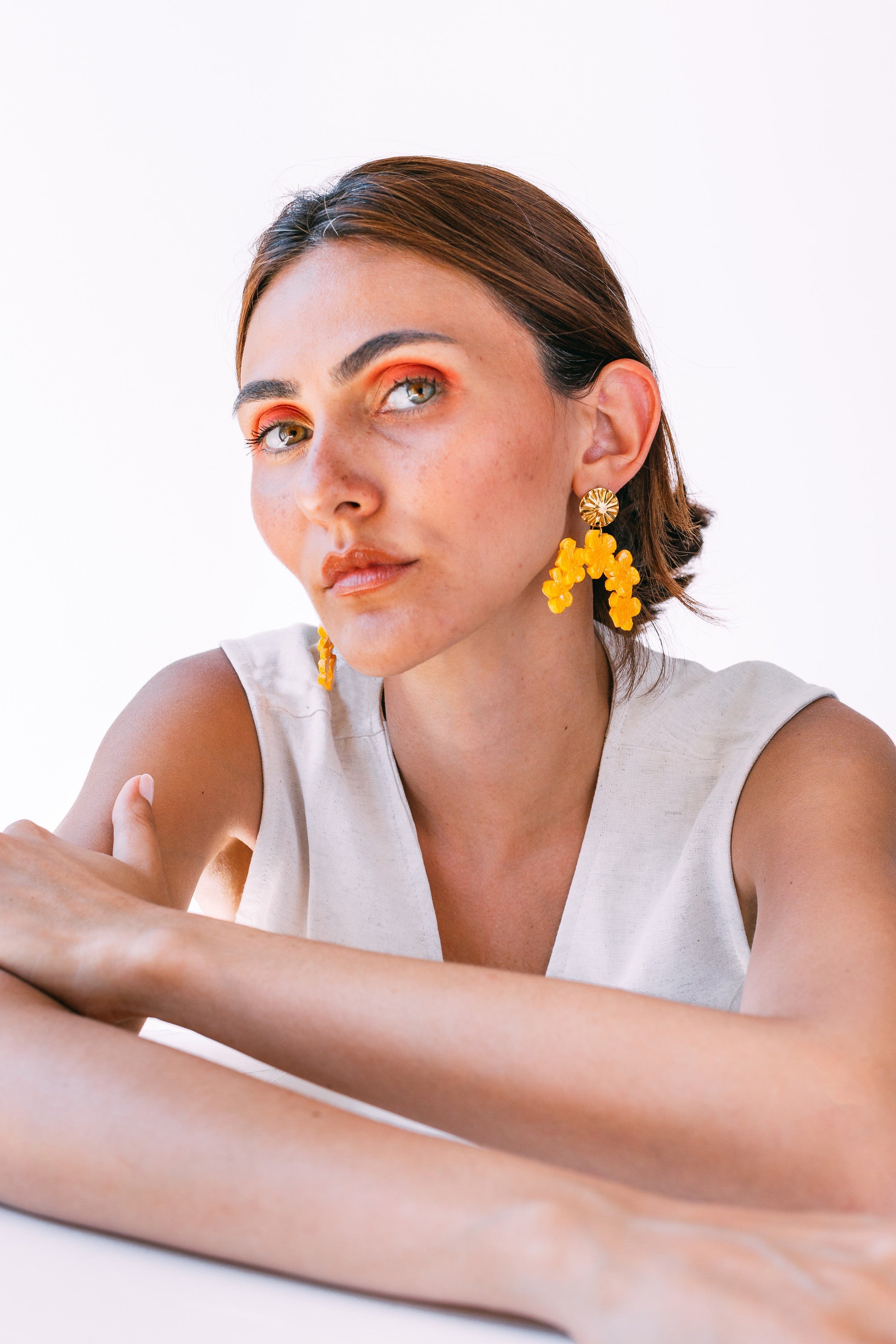 LIORA - Half Moon Flower Earring