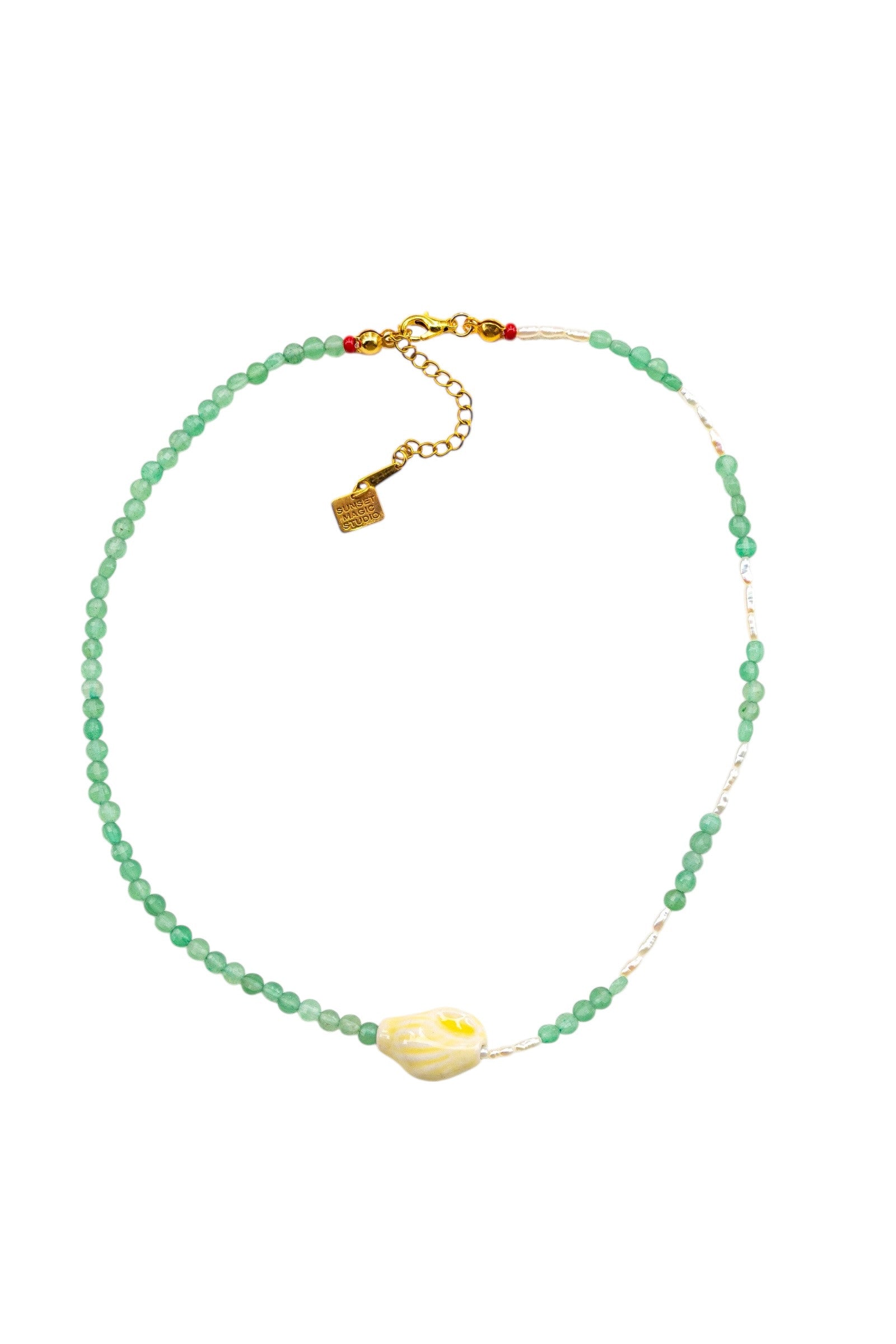 No.36 - Minimal Aventurine Pearl Necklace  - S/S '26