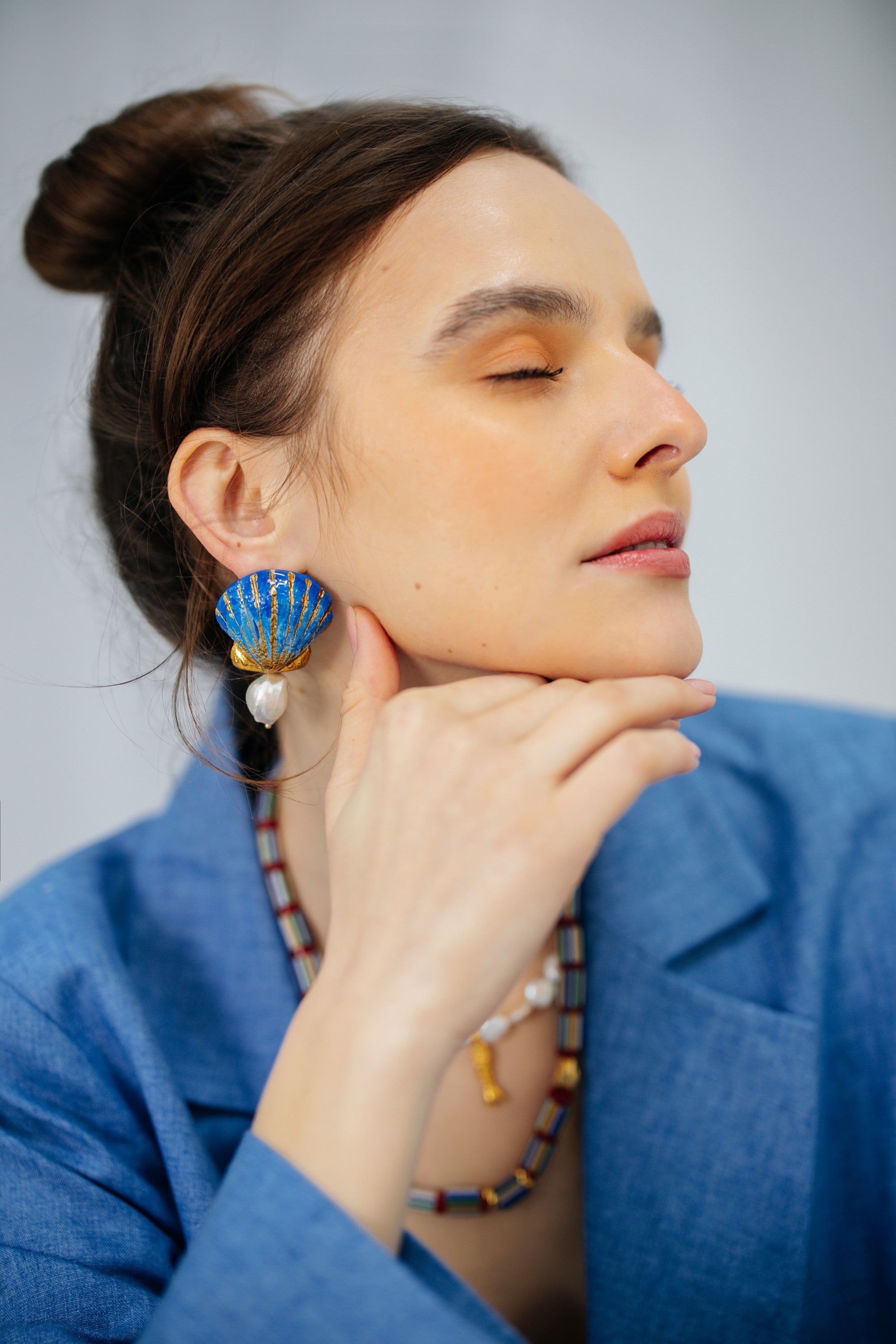AURELIA SHELL - Asymmetric Baroque Pearl Detailed Earrings - S/S '26