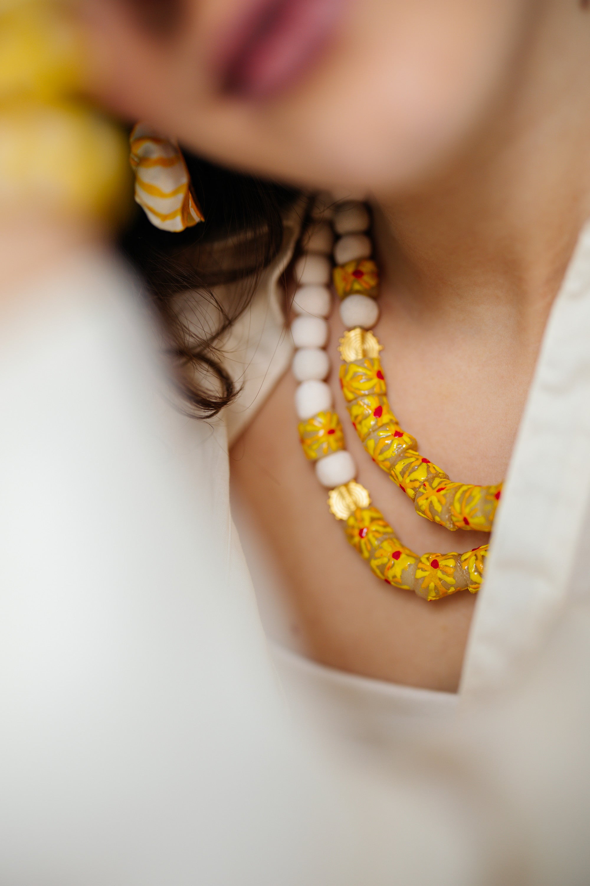 No.26 - African Krobo Beads Detailed Ceramic Necklace - S/S '26