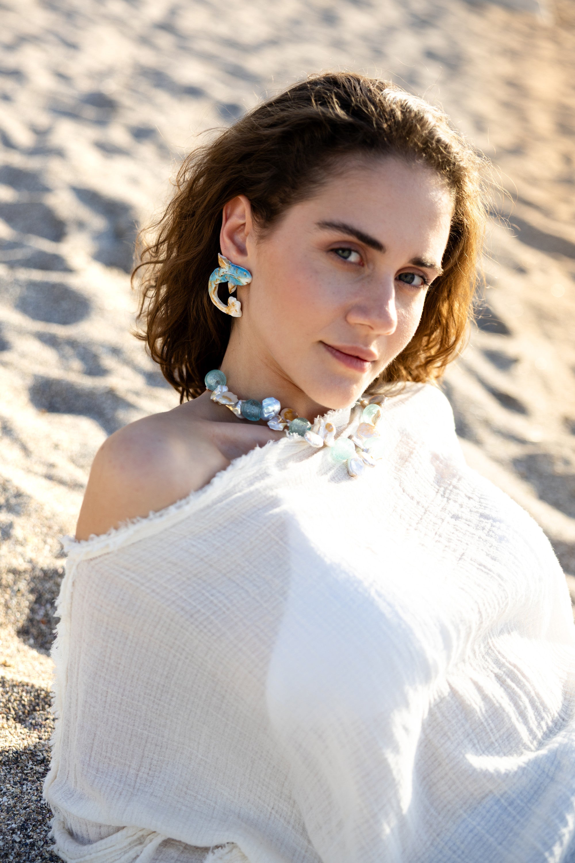 KOI - Blue Asymmetrical Earrings