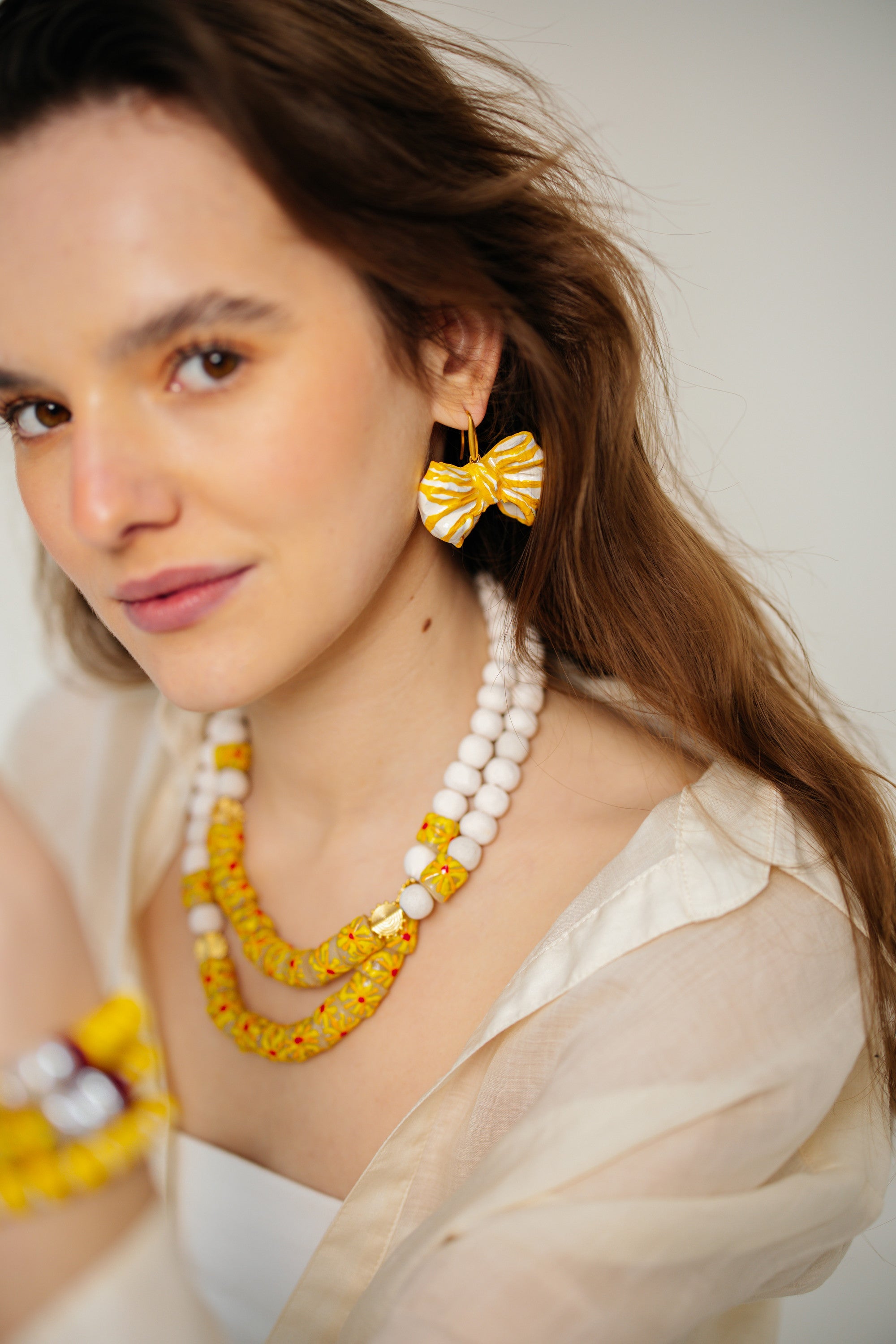 No.26 - African Krobo Beads Detailed Ceramic Necklace - S/S '26