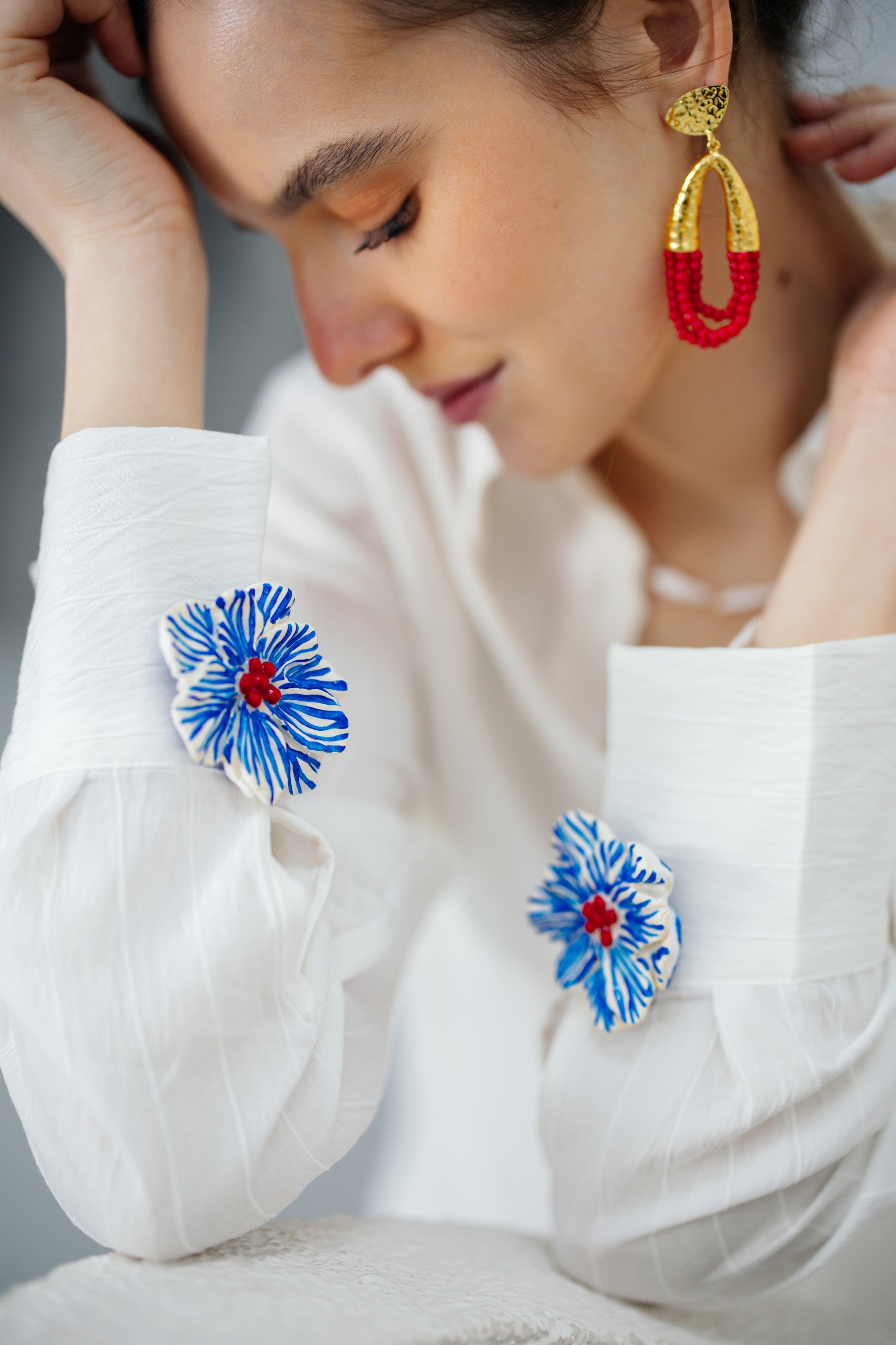 BLUMYA MARINE - Floral Button Cover Pair - S/S '26