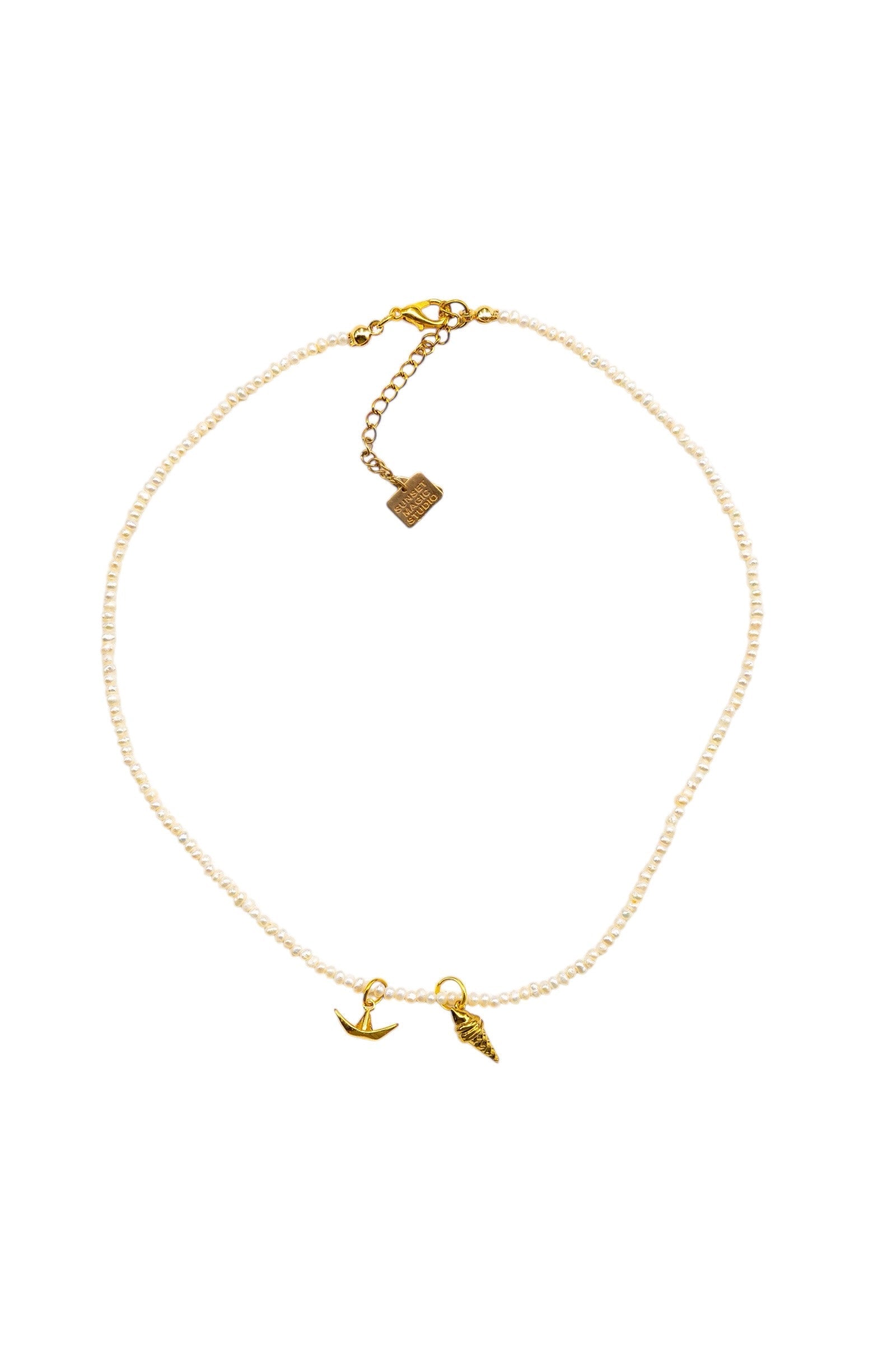 No.24 - Ice Cream and Boat Charm Detailed Pearl Necklace - S/S '26